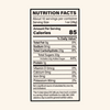 Nutrition facts label for a product with detailed calorie and ingredient information.