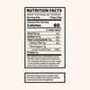 Nutrition facts label for a product with detailed information on calories, fat, sodium, carbohydrates, sugars, and protein content.