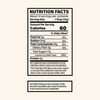 Nutrition facts label for a product with detailed information on calories, fat, sodium, carbohydrates, sugars, and protein content.