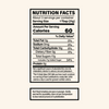 Nutrition facts label for a product with detailed information on calories, fat, sodium, carbohydrates, sugars, and protein.