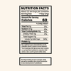 Nutrition facts label for a product with detailed information on calories, fat, sodium, carbohydrates, fiber, sugars, and protein.