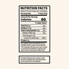 Nutrition facts label for a product with detailed information on calories, fat, sodium, carbohydrates, fiber, sugars, and protein.
