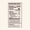 Nutrition facts label for a product with specific details on calories, fat, sodium, carbohydrates, sugars, and protein.