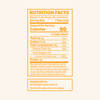 Nutrition facts label for a product with 60 calories per serving on a white background.