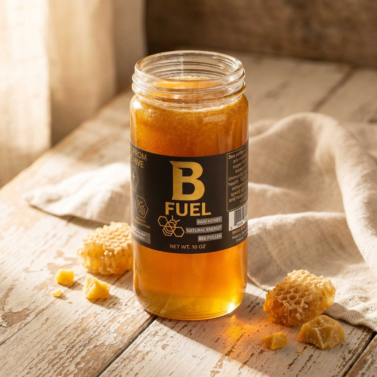 B Fuel 10oz | Superfood Energy Honey | Raw Honey & Bee Pollen