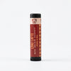 Lip balm with a red label on a white background